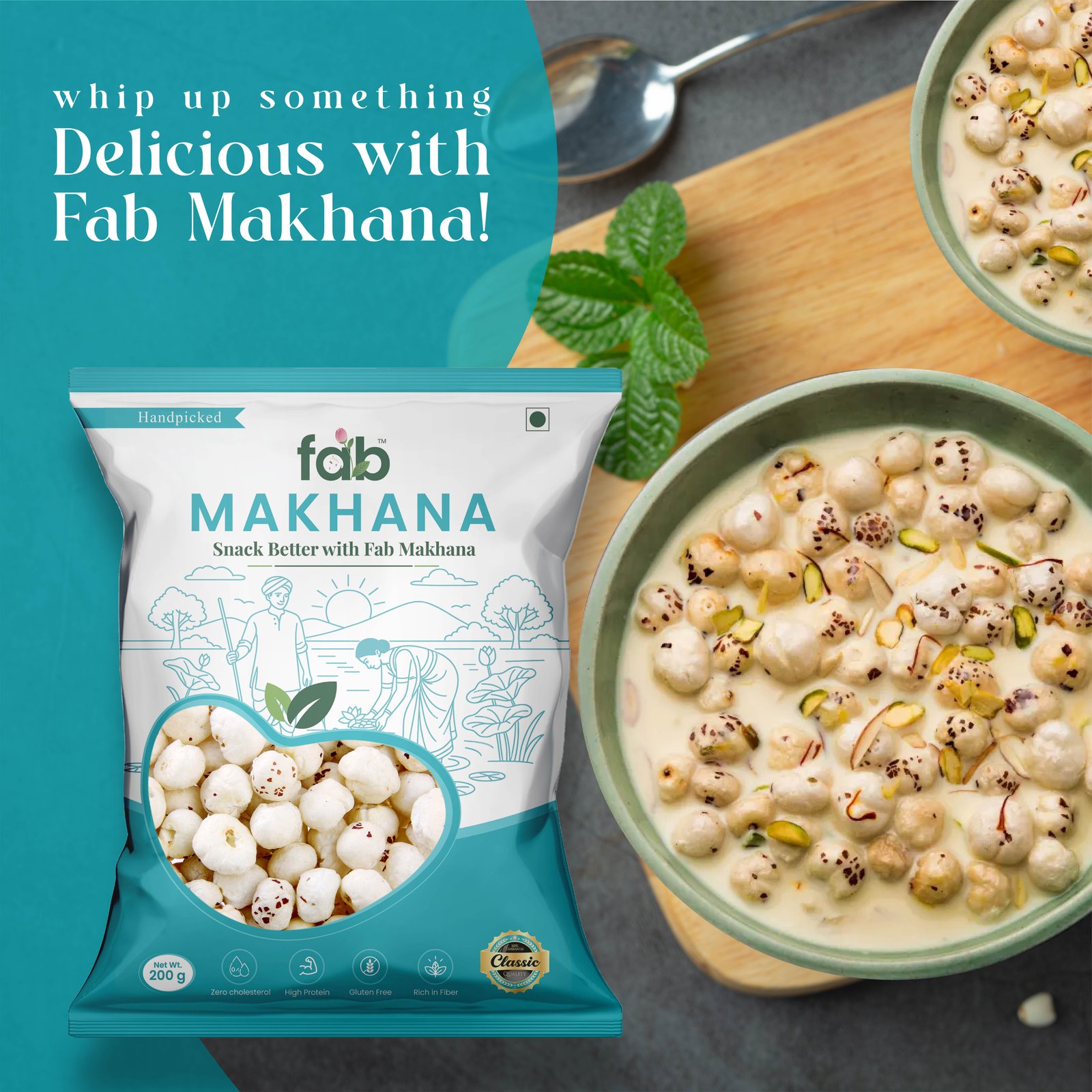 FabMakhana Premium Raw Makhana 250g | 100% Natural, Handpicked & Ultra-Crispy Fox Nuts